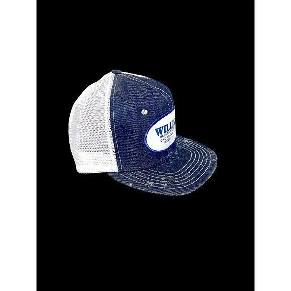 VINTAGE RARE - DeLong Trucker Hat Blue Denim - USA - GMC - Izuzu - Oldsmobile - Picture 4 of 9